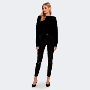 NWT WAYF black all over mini sequin high rise leggings